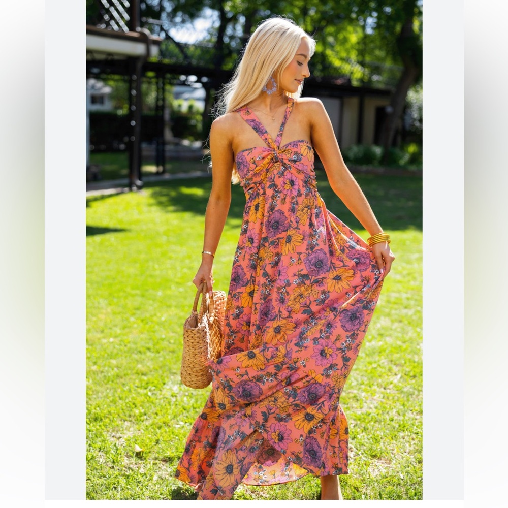 Buddy Love Floral Maxi Dress - Pink and Purple